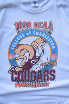 College of Charleston Basketball White Graphic Tee — 1998 (XL) - Retrospective Store