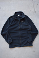Columbia Black Embroidered Spellout Fleece Jacket — 2000s (S) - Retrospective Store