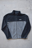 Columbia Black & Grey Embroidered Fleece Jacket — 2000s (XL) - Retrospective Store