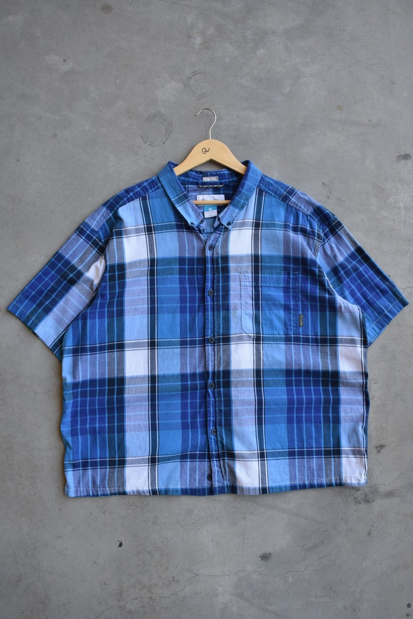 Columbia Blue Cropped Button Up — 2000s (L) - Retrospective Store