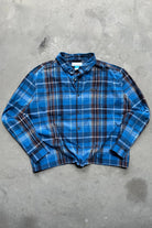 Columbia Blue Cropped Long Sleeve Button Up — 2000s (XL) - Retrospective Store