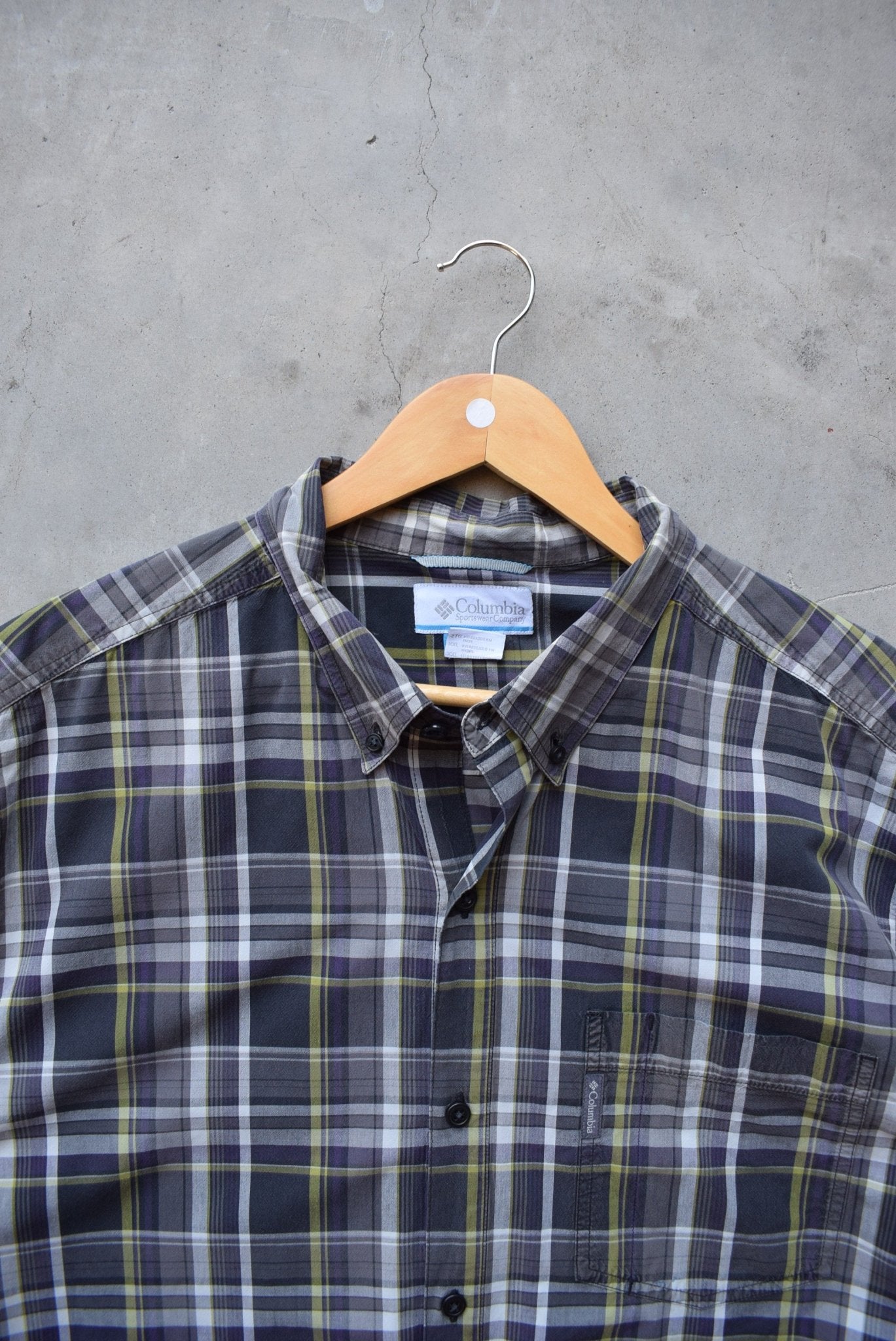Columbia Grey Cropped Long Sleeve Button Up — 2000s (L) - Retrospective Store