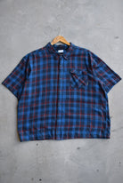 Columbia Navy Cropped Button Up — 2000s (XXL) - Retrospective Store
