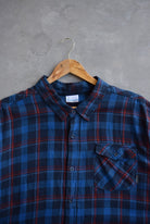 Columbia Navy Cropped Button Up — 2000s (XXL) - Retrospective Store