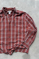 Columbia Red Cropped Long Sleeve Button Up — 2000s (XL/XXL) - Retrospective Store