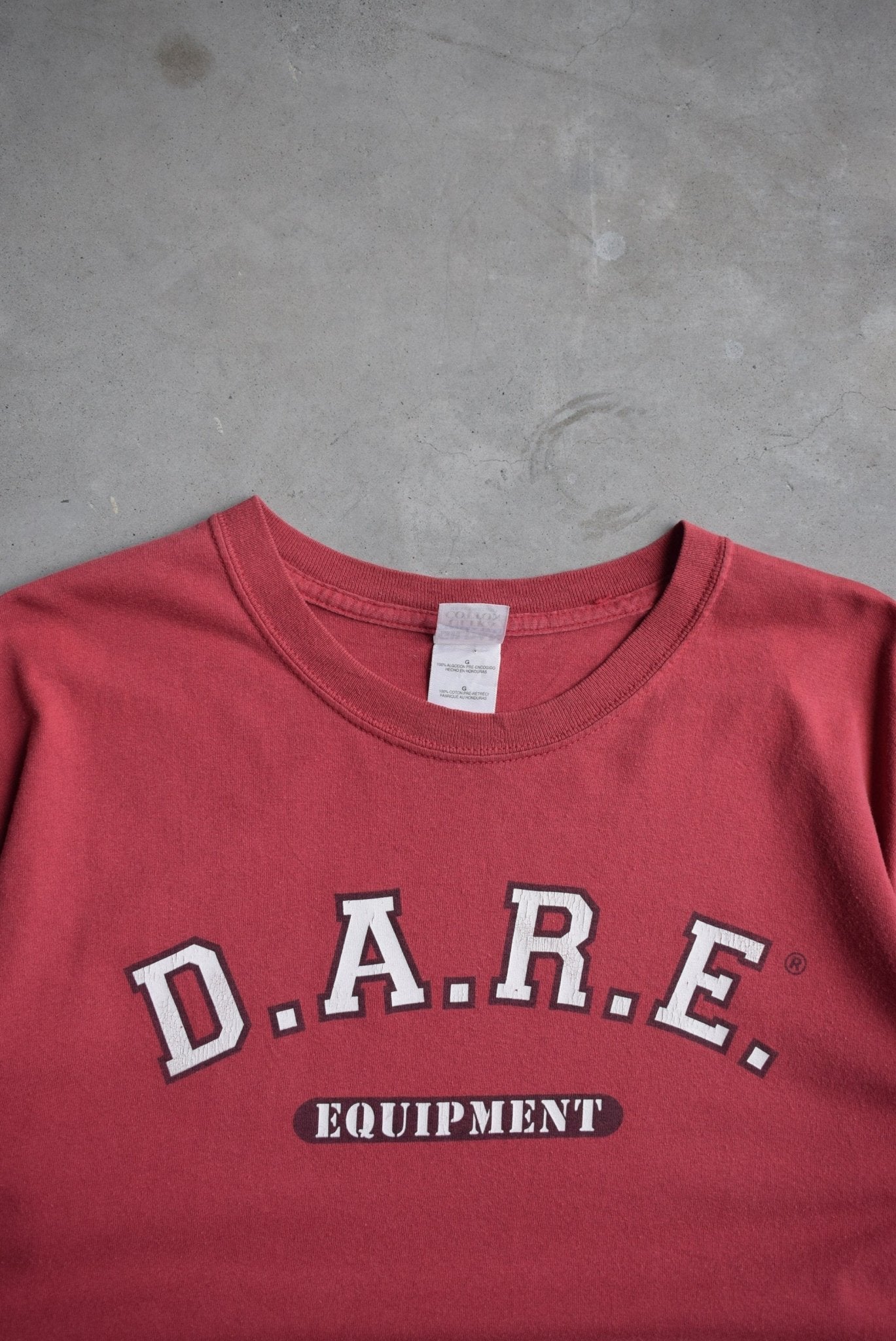 D.A.R.E. Equipment Burgandy Graphic Tee — 2000s (L) - Retrospective Store