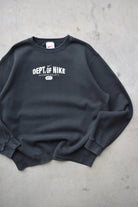 Dept. of Nike Black Spellout Crewneck — 1990s (L/XL) - Retrospective Store