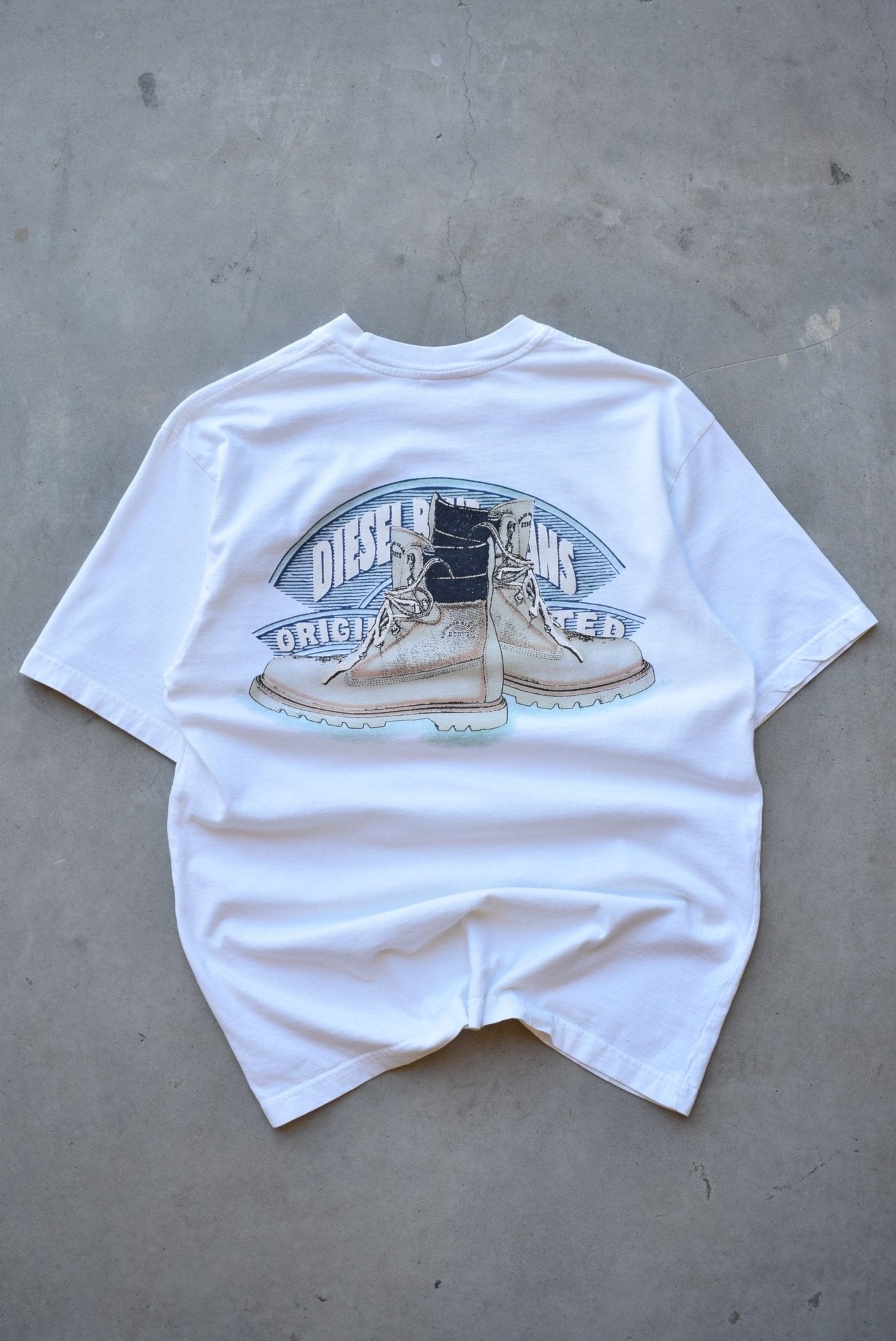 Diesel Industries White Graphic Tee — 1990s (M) - Retrospective Store