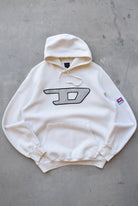 Diesel White Embroidered Logo Hoodie — 2000s (S) - Retrospective Store