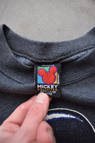 Disney Mickey Mouse Charcoal Graphic Crewneck — 1990s (M/L) - Retrospective Store
