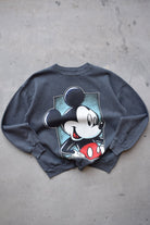 Disney Mickey Mouse Charcoal Graphic Crewneck — 1990s (M/L) - Retrospective Store