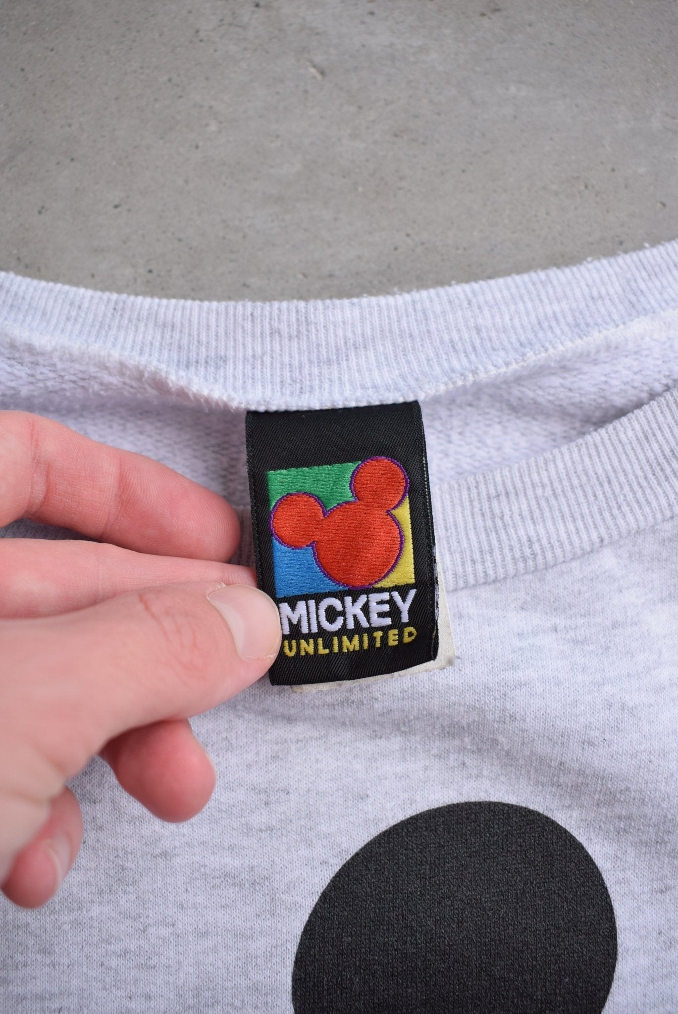 Disney Mickey Mouse Grey Graphic Crewneck — 1990s (L) - Retrospective Store