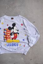 Disney Mickey Mouse Grey Graphic Crewneck — 1990s (L) - Retrospective Store