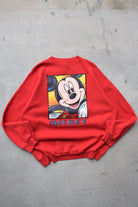 Disney Mickey Mouse Red Graphic Crewneck — 1990s (XL/XXL) - Retrospective Store
