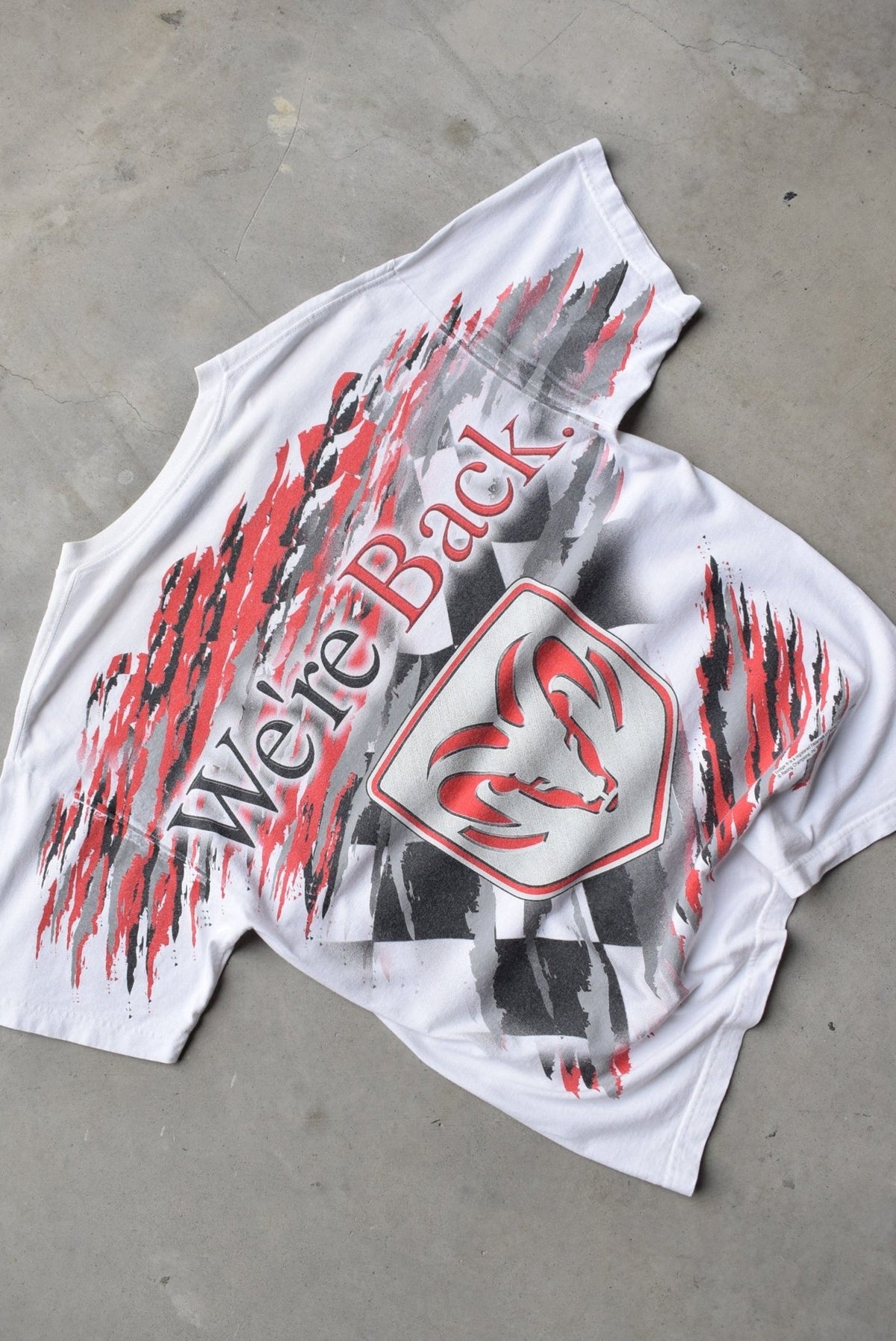 Dodge Motorsports Racing White All-Over-Print Tee — 2001 (L) - Retrospective Store