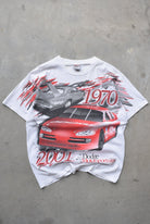Dodge Motorsports Racing White All-Over-Print Tee — 2001 (L) - Retrospective Store