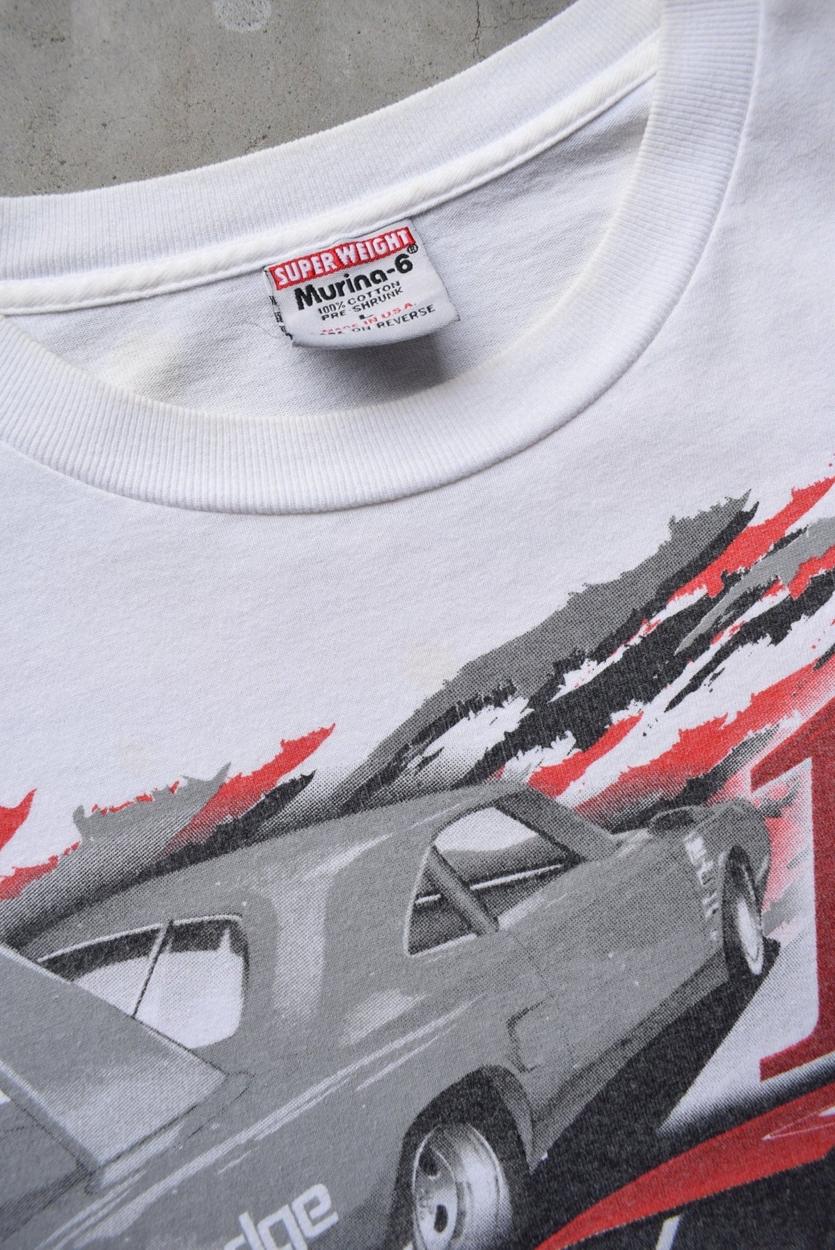 Dodge Motorsports Racing White All-Over-Print Tee — 2001 (L) - Retrospective Store