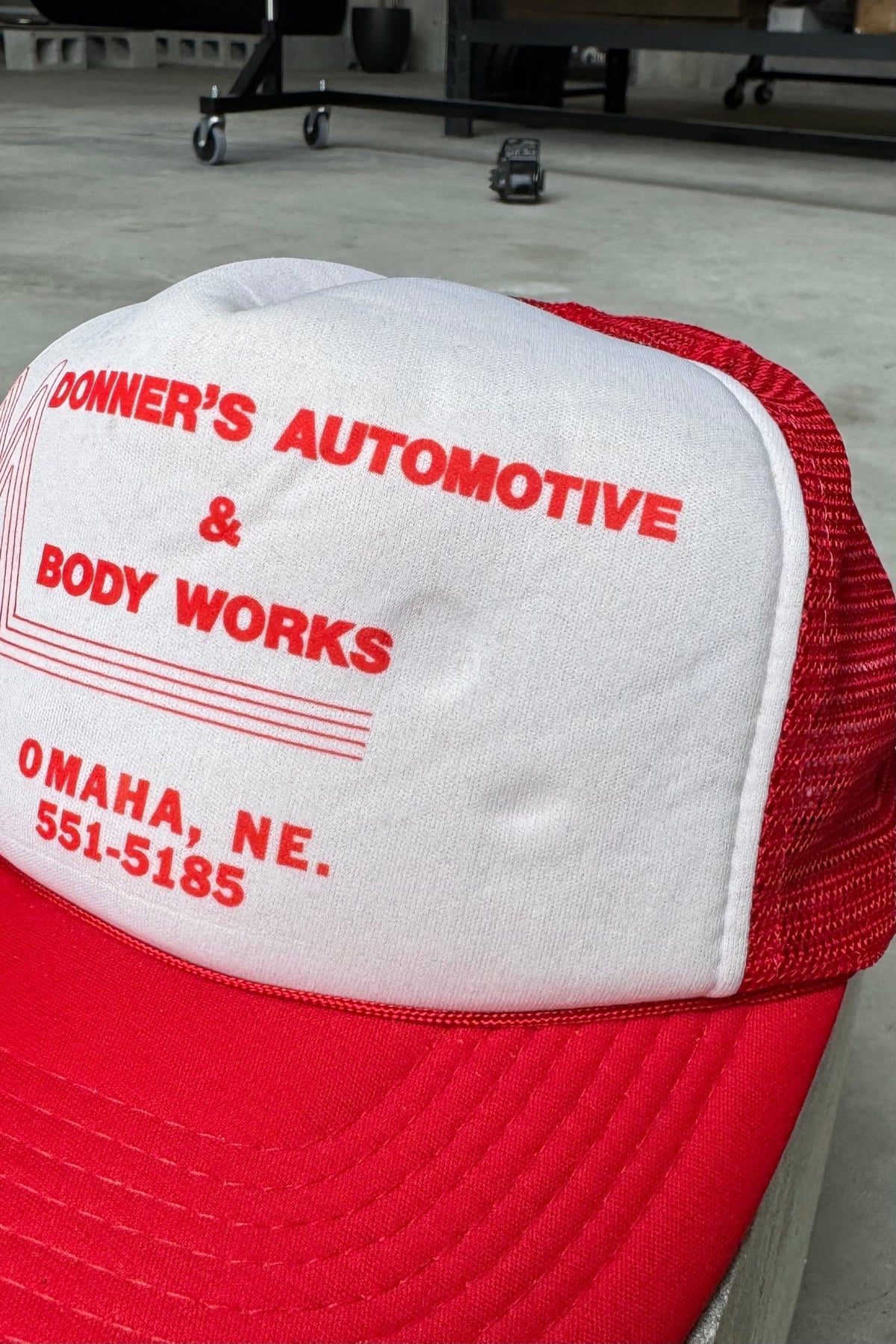 Donner's Auto & Bodyworks Red & White Hat — 1990s - Retrospective Store