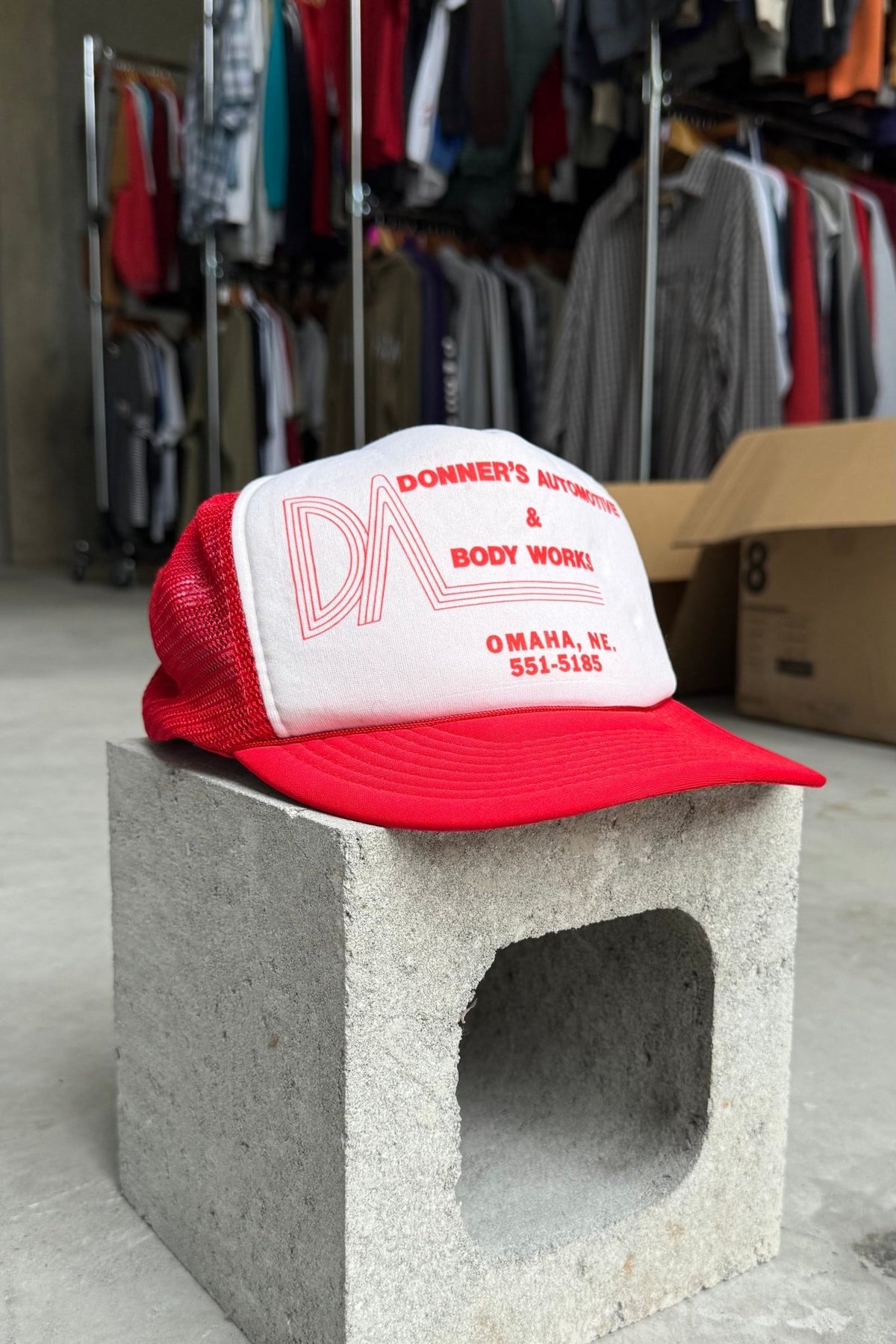 Donner's Auto & Bodyworks Red & White Hat — 1990s - Retrospective Store