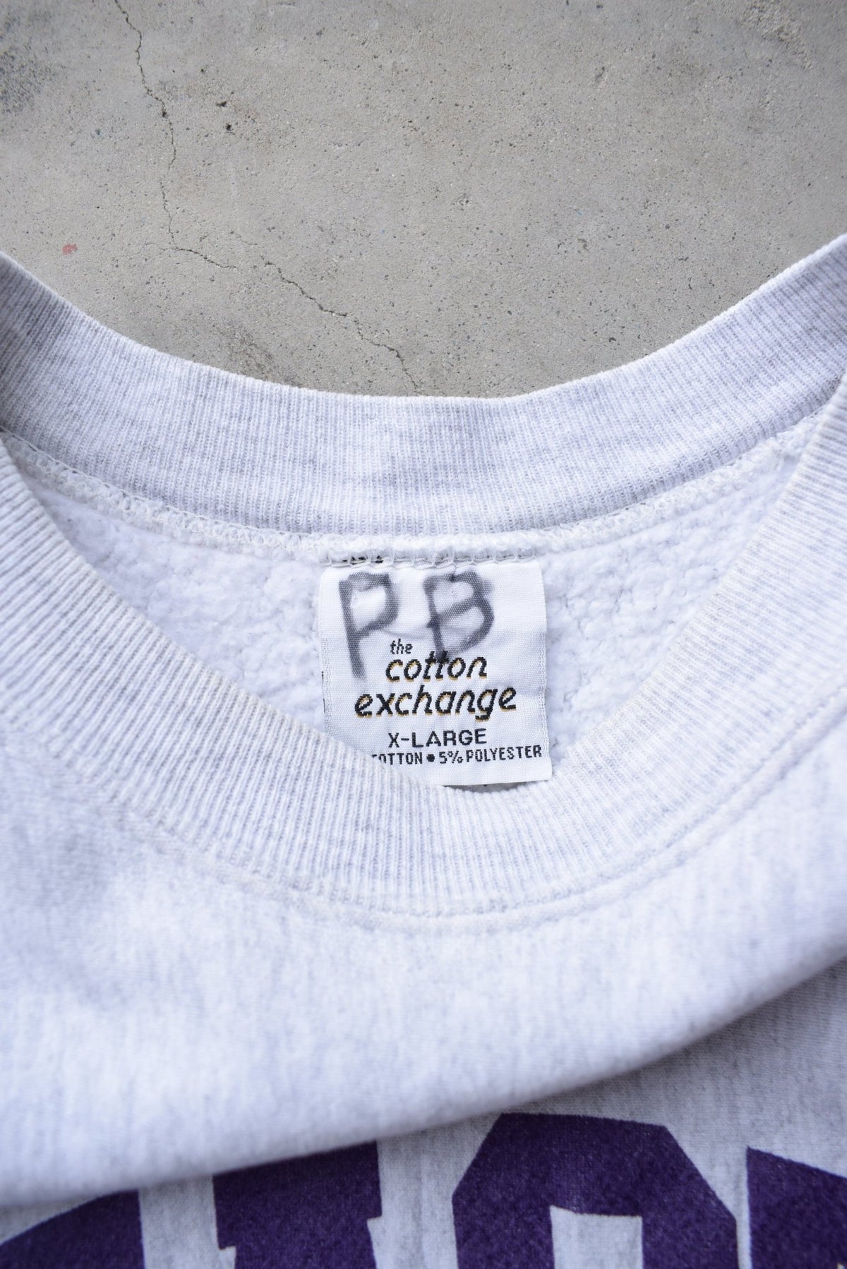 East Carolina University Grey Spellout Crewneck — 1990s (L) - Retrospective Store