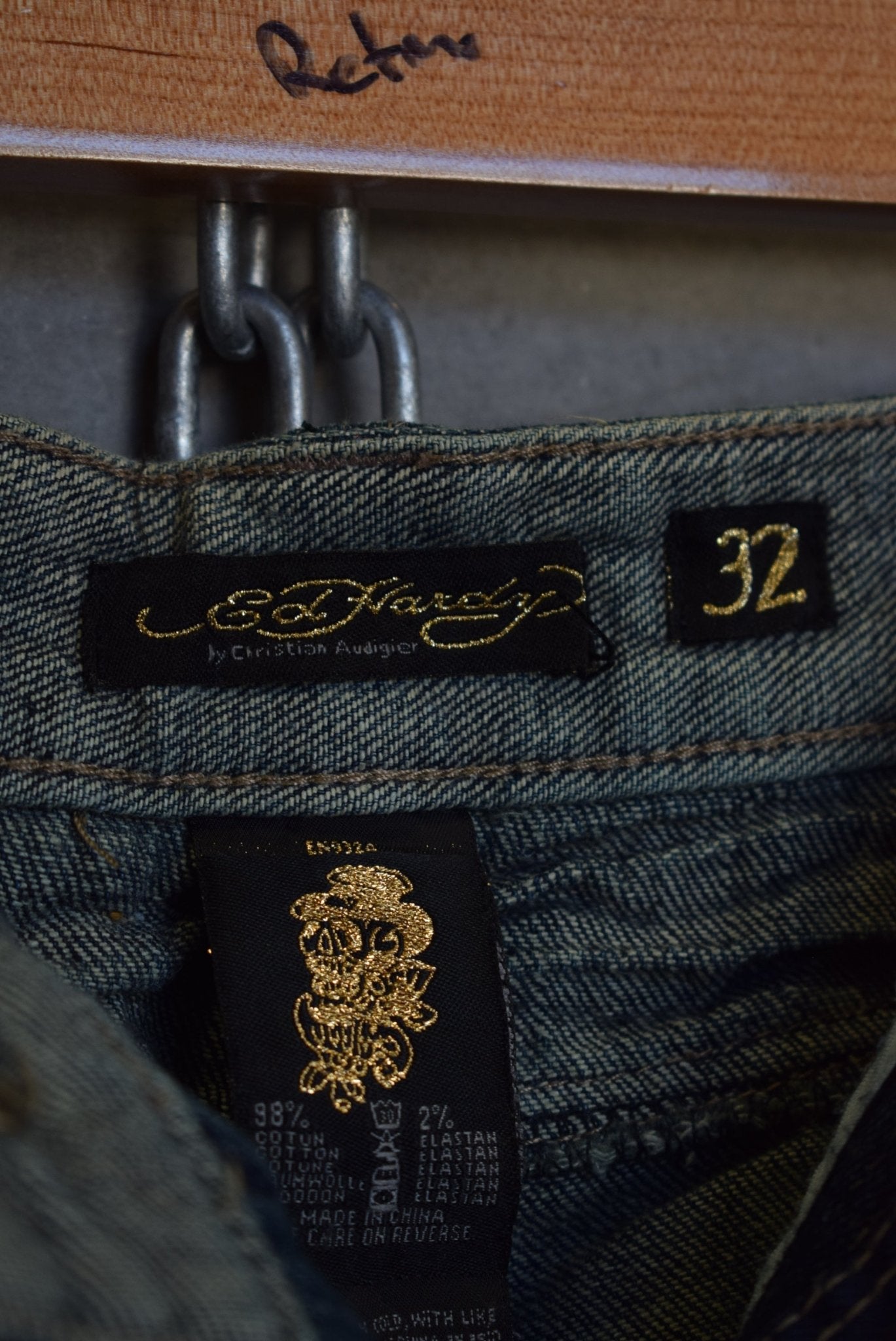 Ed Hardy Embroidered Shorts — 2000s (32) - Retrospective Store