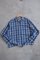 Eddie Bauer Blue Cropped Button Up — 2000s (XXL) - Retrospective Store