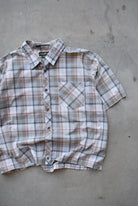 Eddie Bauer Grey Cropped Button Up — 2000s (XXL) - Retrospective Store