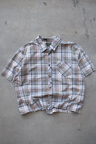 Eddie Bauer Grey Cropped Button Up — 2000s (XXL) - Retrospective Store