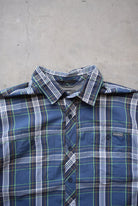 Eddie Bauer Navy Cropped Button Up — 2000s (M) - Retrospective Store