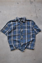 Eddie Bauer Navy Cropped Button Up — 2000s (M) - Retrospective Store