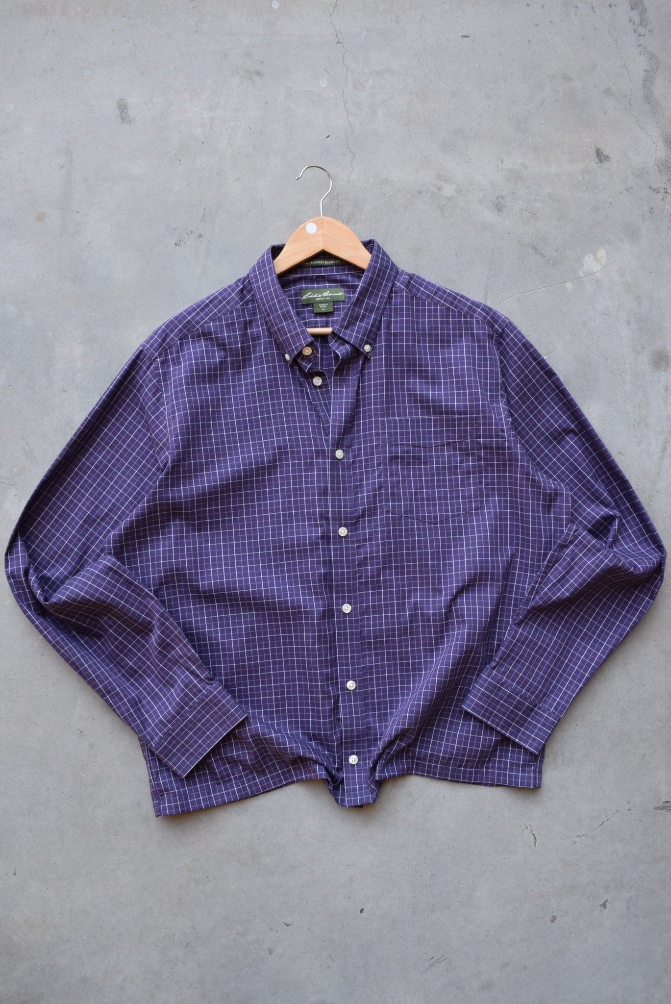 Eddie Bauer Purple Cropped Long Sleeve Button Up — 2000s (L) - Retrospective Store