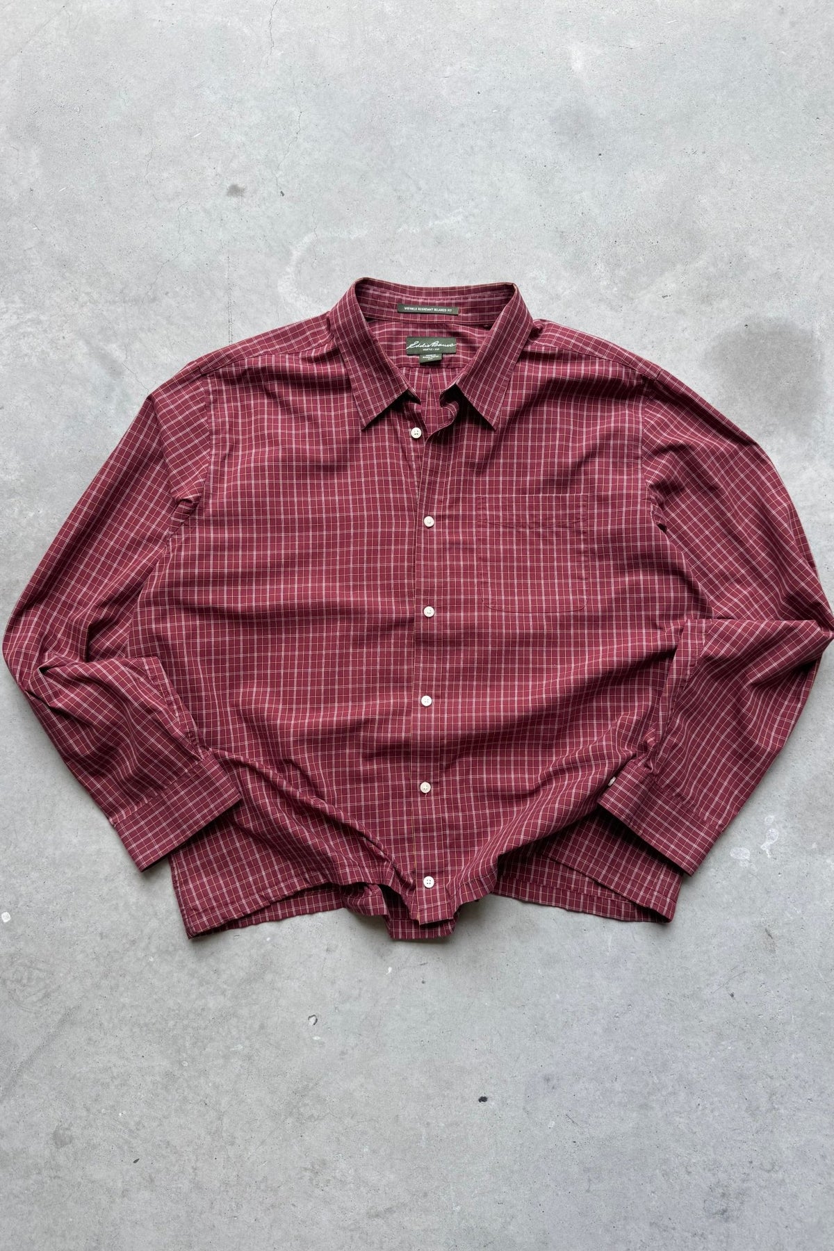 Eddie Bauer Red Cropped Long Sleeve Button Up — 2000s (XXL) - Retrospective Store