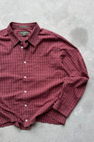 Eddie Bauer Red Cropped Long Sleeve Button Up — 2000s (XXL) - Retrospective Store
