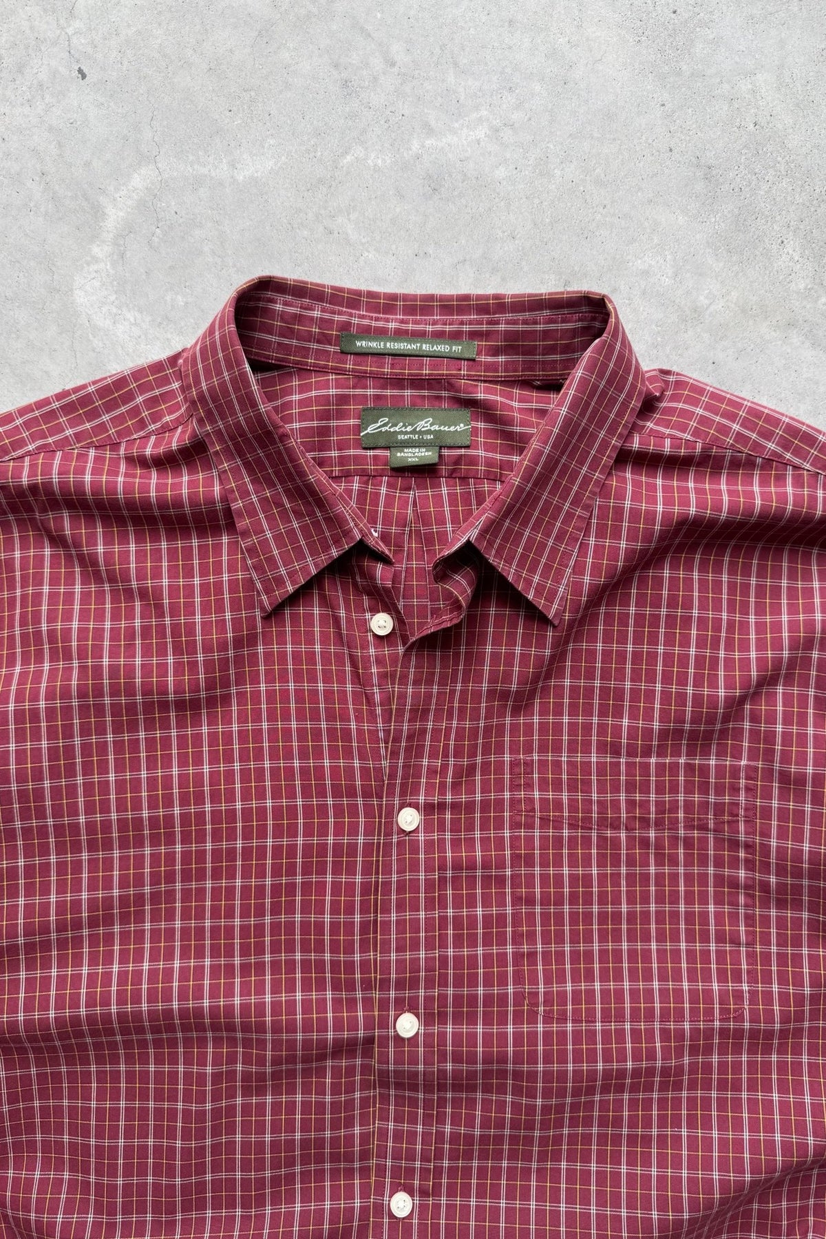 Eddie Bauer Red Cropped Long Sleeve Button Up — 2000s (XXL) - Retrospective Store