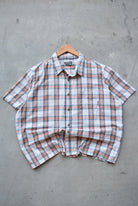 Eddie Bauer Red & White Cropped Button Up — 2000s (XL) - Retrospective Store