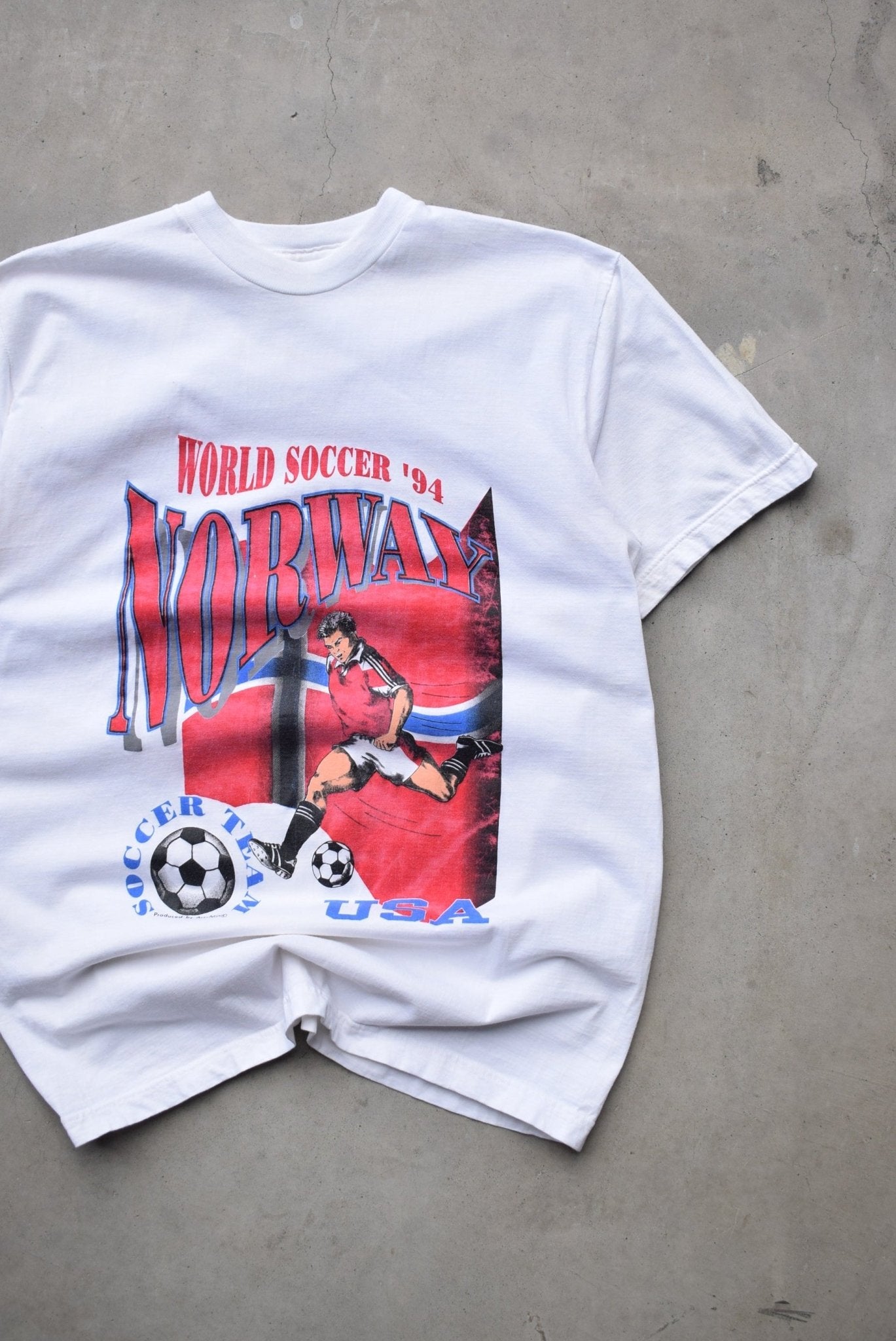 FIFA World Cup Norway White Graphic Tee — 1994 (M) - Retrospective Store
