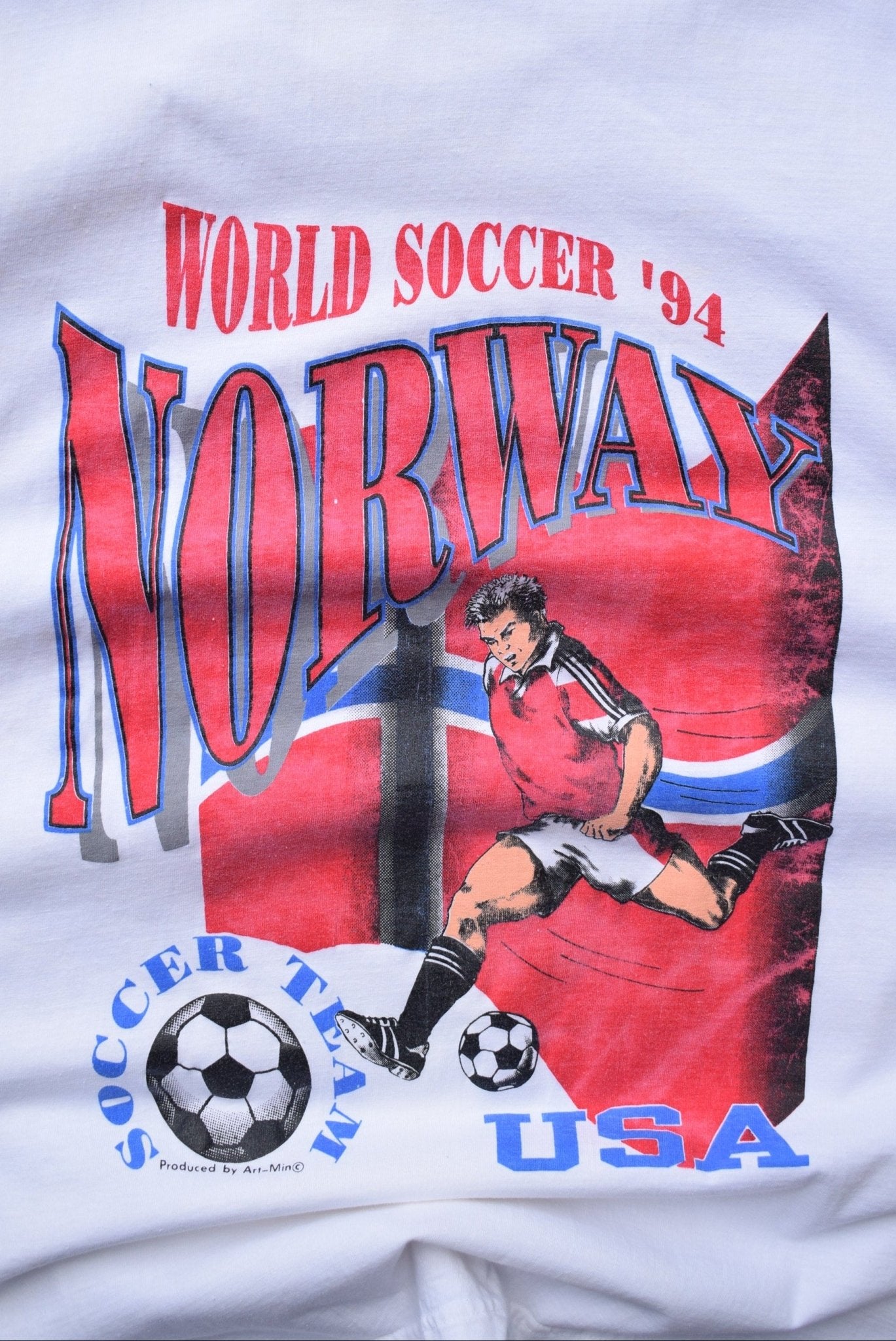 FIFA World Cup Norway White Graphic Tee — 1994 (M) - Retrospective Store