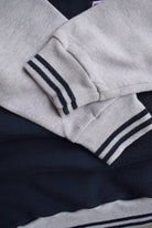Fila Athletics Navy & Grey Embroidered Spellout Crewneck — 2000s (XL) - Retrospective Store