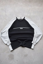 Fila Black Embroidered Spellout Crewneck — 2000s (XL) - Retrospective Store