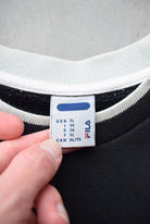 Fila Black Embroidered Spellout Crewneck — 2000s (XL) - Retrospective Store