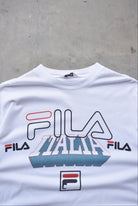 Fila Italia White Graphic Tee — 1990s (L/XL) - Retrospective Store