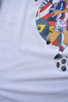 Football World Champion White Graphic Tee — 1990s (M) - Retrospective Store