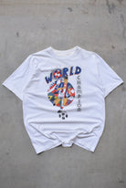 Football World Champion White Graphic Tee — 1990s (M) - Retrospective Store