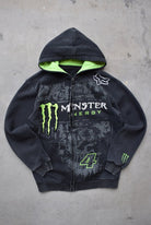 Fox Racing Monster Energy Black Embroidered Full-Zip Hoodie — 2000s (S) - Retrospective Store
