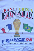 France vs Brazil FIFA World Cup White Graphic Tee — 1998 (L) - Retrospective Store