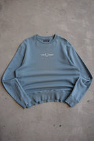 Fred Perry Blue Embroidered Spellout Crewneck — 2000s (L/XL) - Retrospective Store