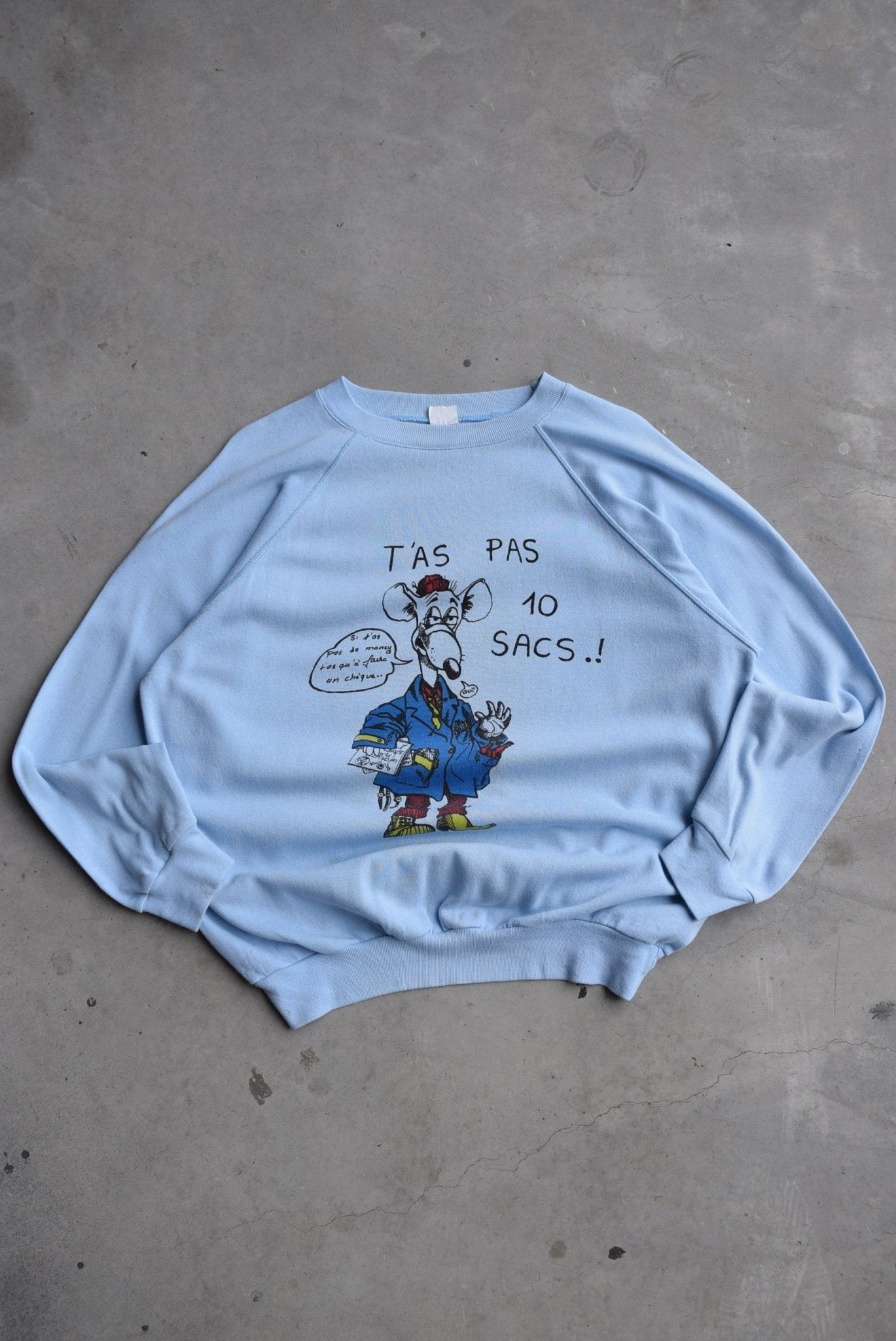 French Comic Graphic Crewneck — 1980s (L) - Retrospective Store