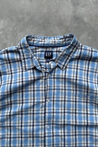 Gap Baby-Blue Cropped Long Sleeve Button Up — 2000s (L/XL) - Retrospective Store