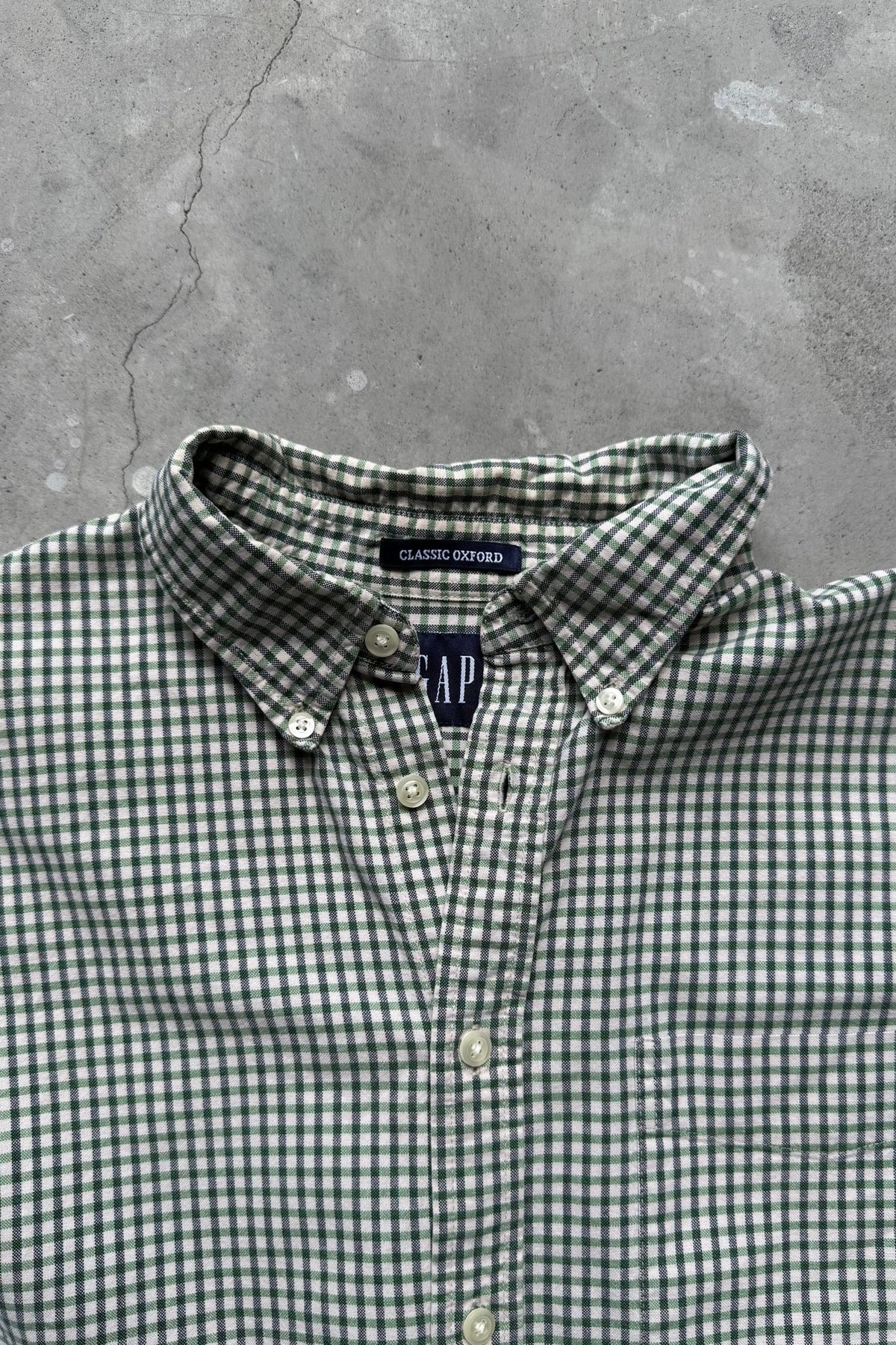 GAP Green Cropped Long Sleeve Button Up — 2000s (M/L) - Retrospective Store