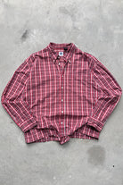 GAP Red Cropped Long Sleeve Button Up — 2000s (XL) - Retrospective Store